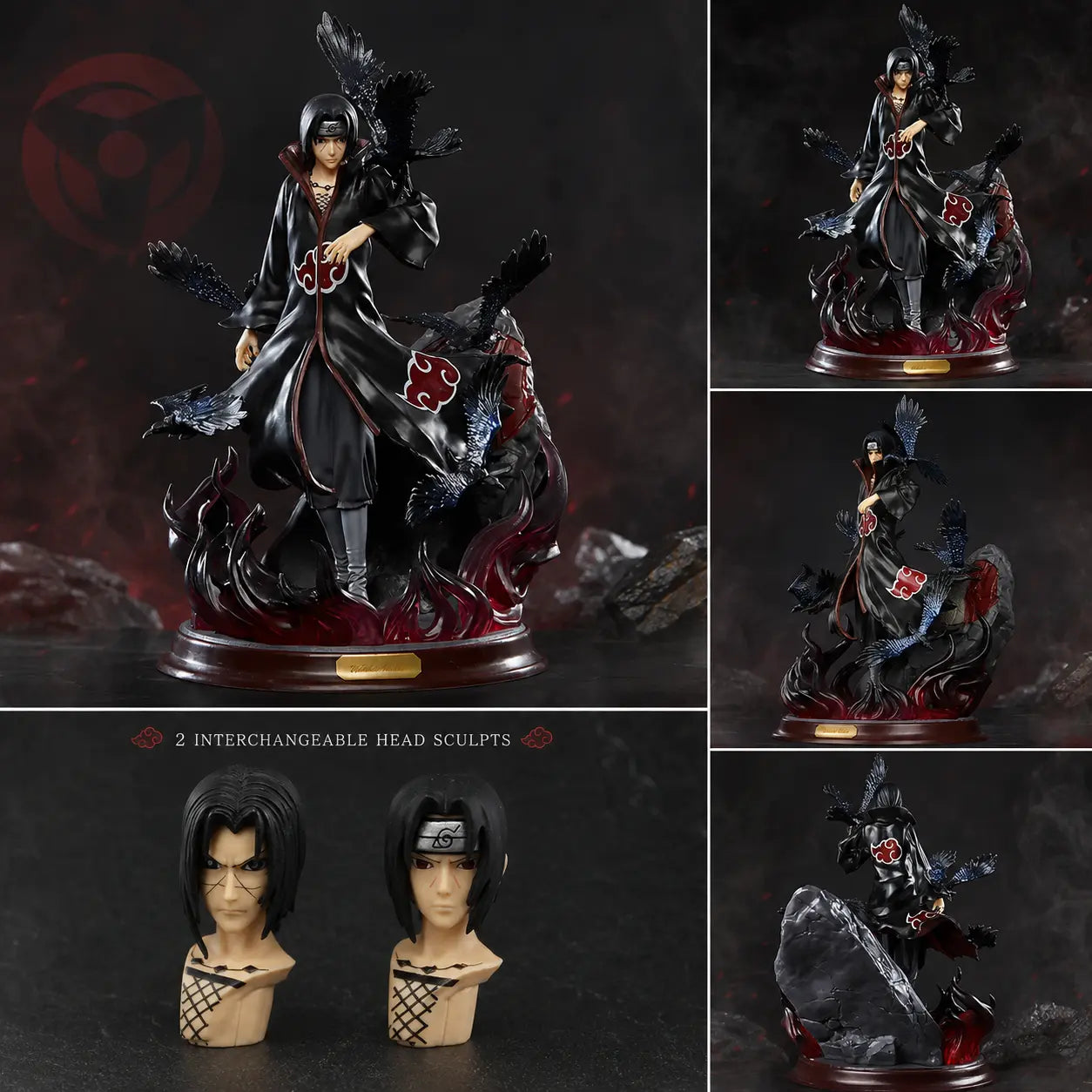 NARUTO Uchiha Itachi & Crow – 25cm - Scale Reference | Kamigami – Naruto Collectibles