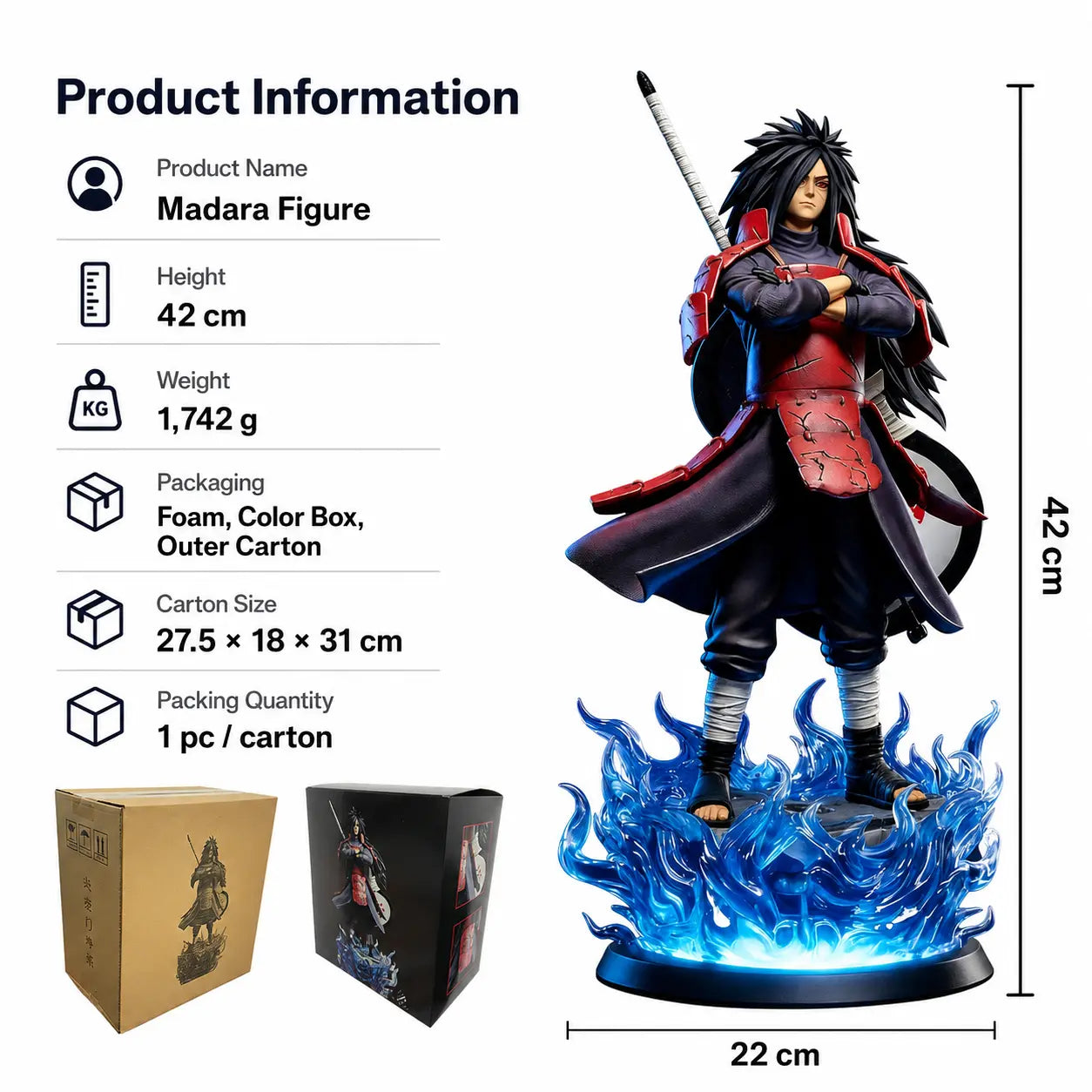 NARUTO Uchiha Madara Light Up – 's - Packaging | Kamigami – Naruto Collectibles