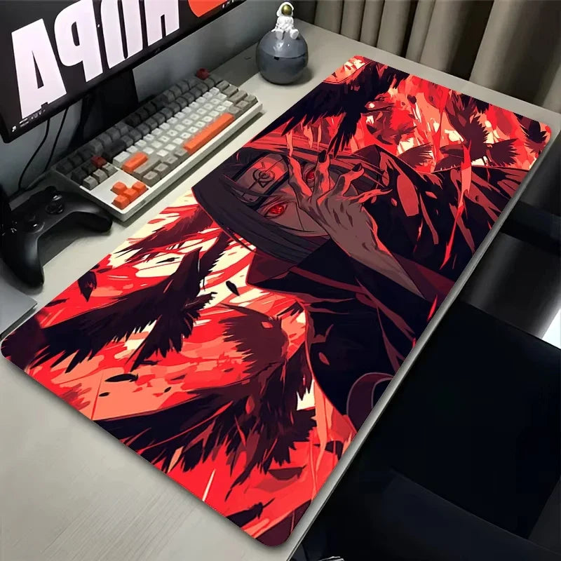 Anime Black & White XL Mouse Pad – Extended Rubber Gaming Desk Mat | Kamigami