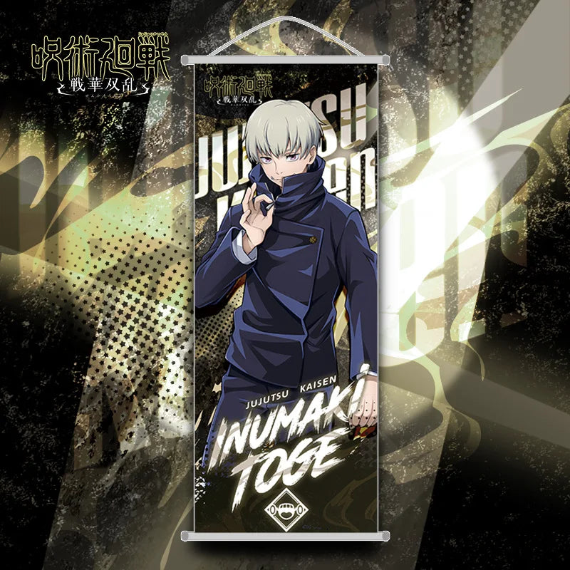 JUJUTSU KAISEN Gojo Satoru Hanging Scroll – Iconic Wall Decor - Angle View | Kamigami – Jujutsu Kaisen Collectibles