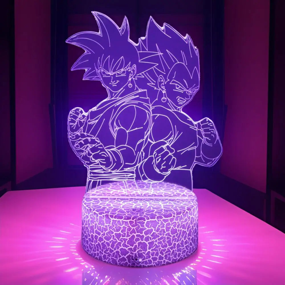 DRAGON BALL Z 3D LED Lamp – Goku, Vegeta & Gohan Super Saiyan Night Light - Back View | Kamigami – Dragon Ball Collectibles