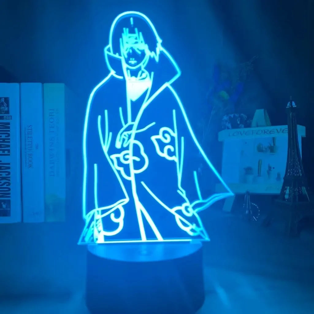 NARUTO Team 7 LED Acrylic Stand – Luminous Night Light Set - Angle View | Kamigami – Naruto Collectibles