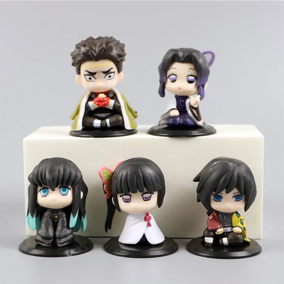 DEMON SLAYER Tanjiro & Friends Q Version Doll Set – Premium Edition | Kamigami – Demon Slayer Collectibles