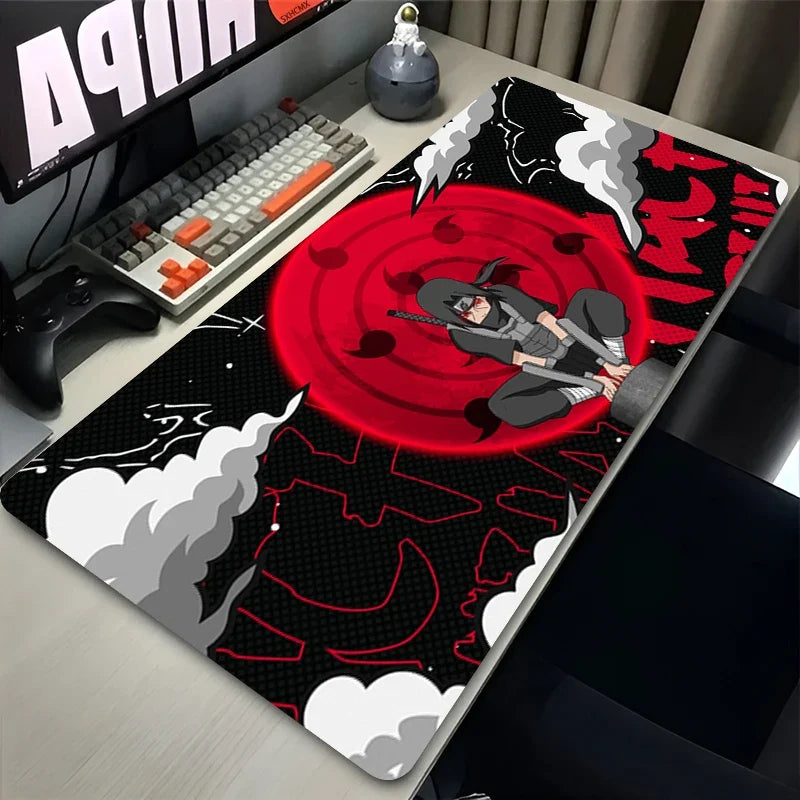 Anime Black & White XL Mouse Pad – Extended Rubber Gaming Desk Mat - Display Box | Kamigami