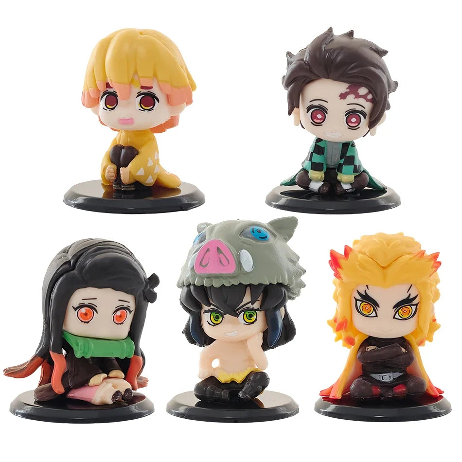 DEMON SLAYER Tanjiro & Friends Q Doll Set – Premium - Display Box | Kamigami – Demon Slayer Collectibles