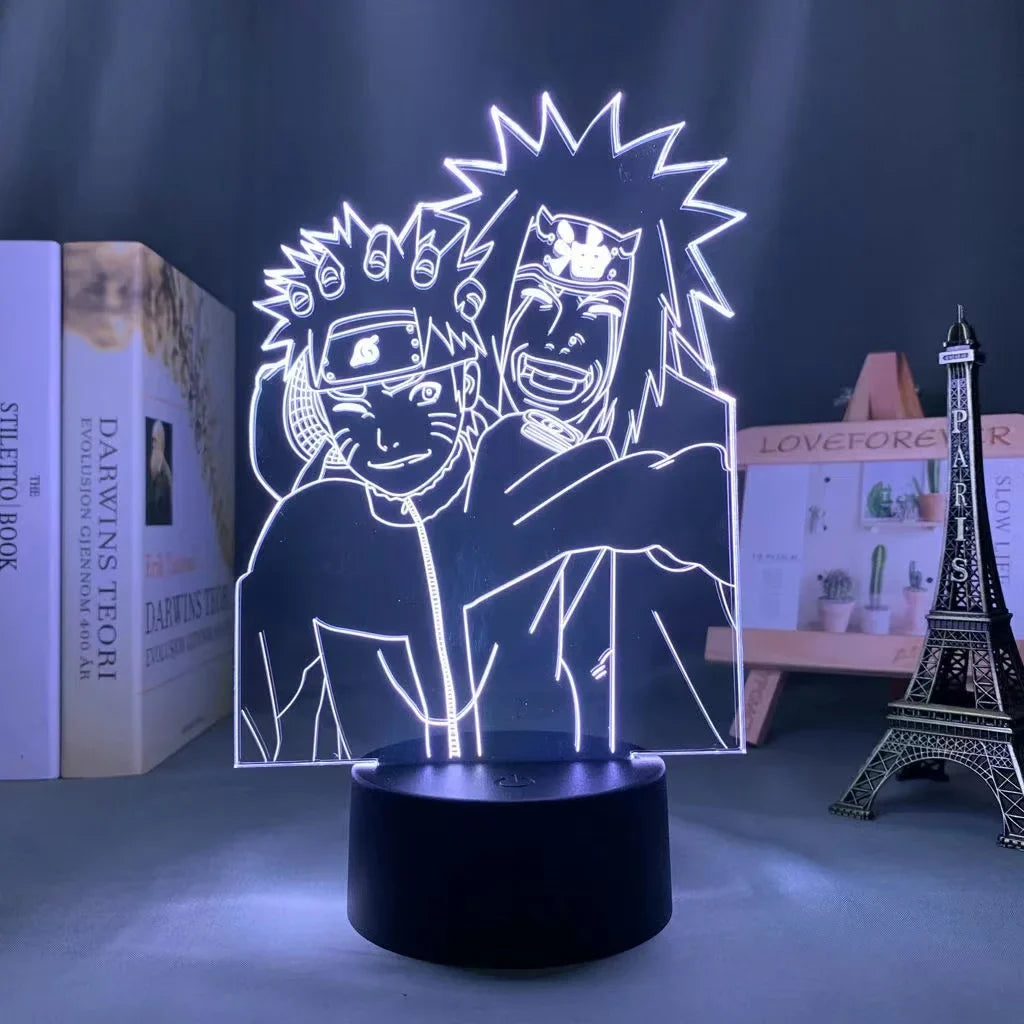 NARUTO Team 7 LED Acrylic Stand – Luminous Night Light Set - Close-Up | Kamigami – Naruto Collectibles