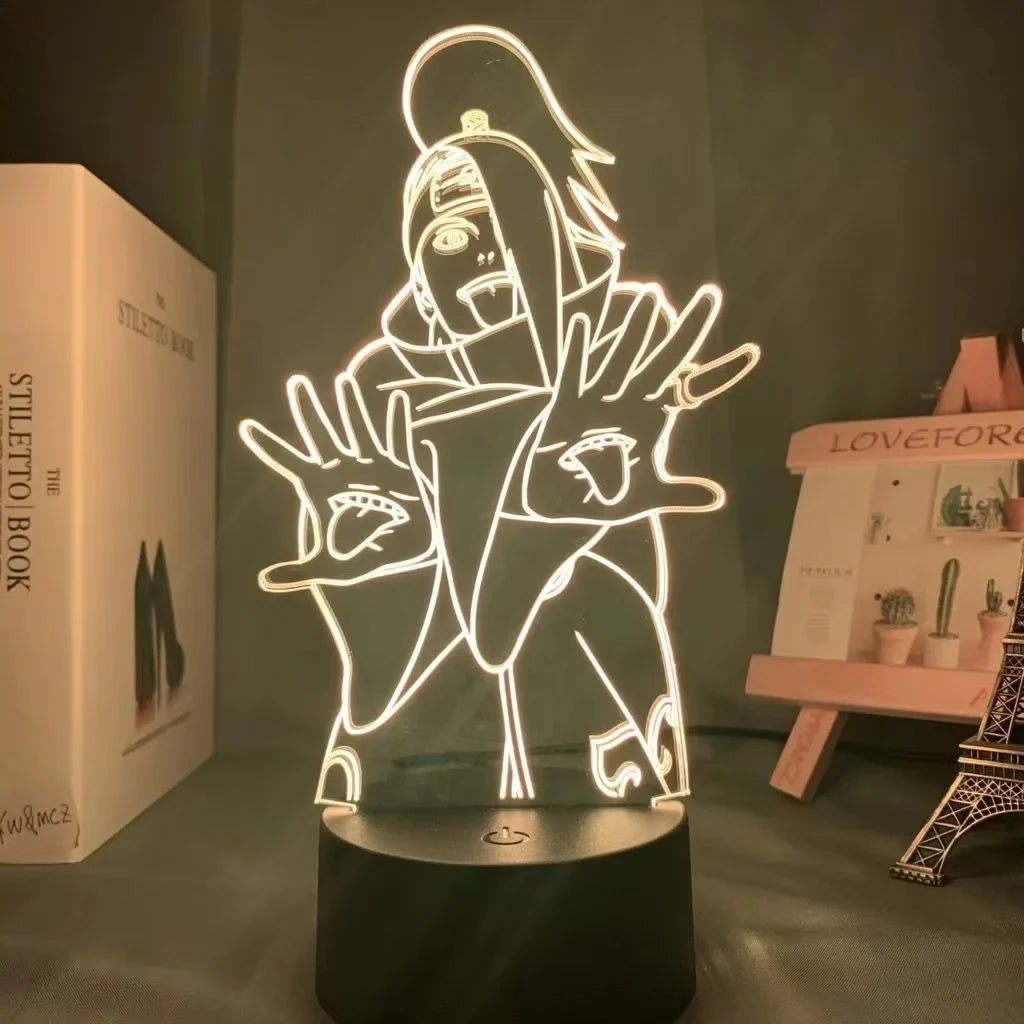 NARUTO Team 7 LED Acrylic Stand – Luminous Night Light Set - Full View | Kamigami – Naruto Collectibles