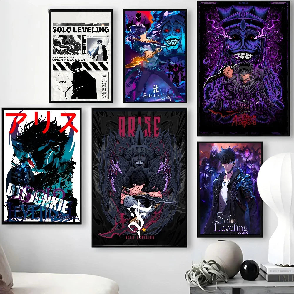 SOLO LEVELING Self-Adhesive Anime Poster – Wall Art for Collectors - Back View | Kamigami – Solo Leveling Collectibles