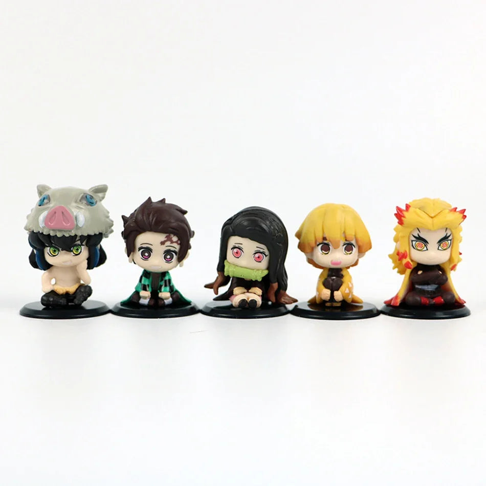 DEMON SLAYER Tanjiro & Friends Q Doll Set – Premium - Side View | Kamigami – Demon Slayer Collectibles