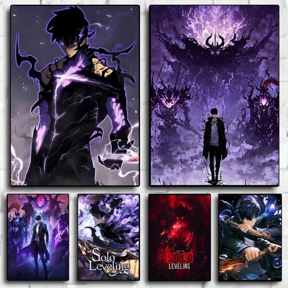 SOLO LEVELING Frameless Canvas Painting – Anime Wall Art Print | Kamigami – Solo Leveling Collectibles