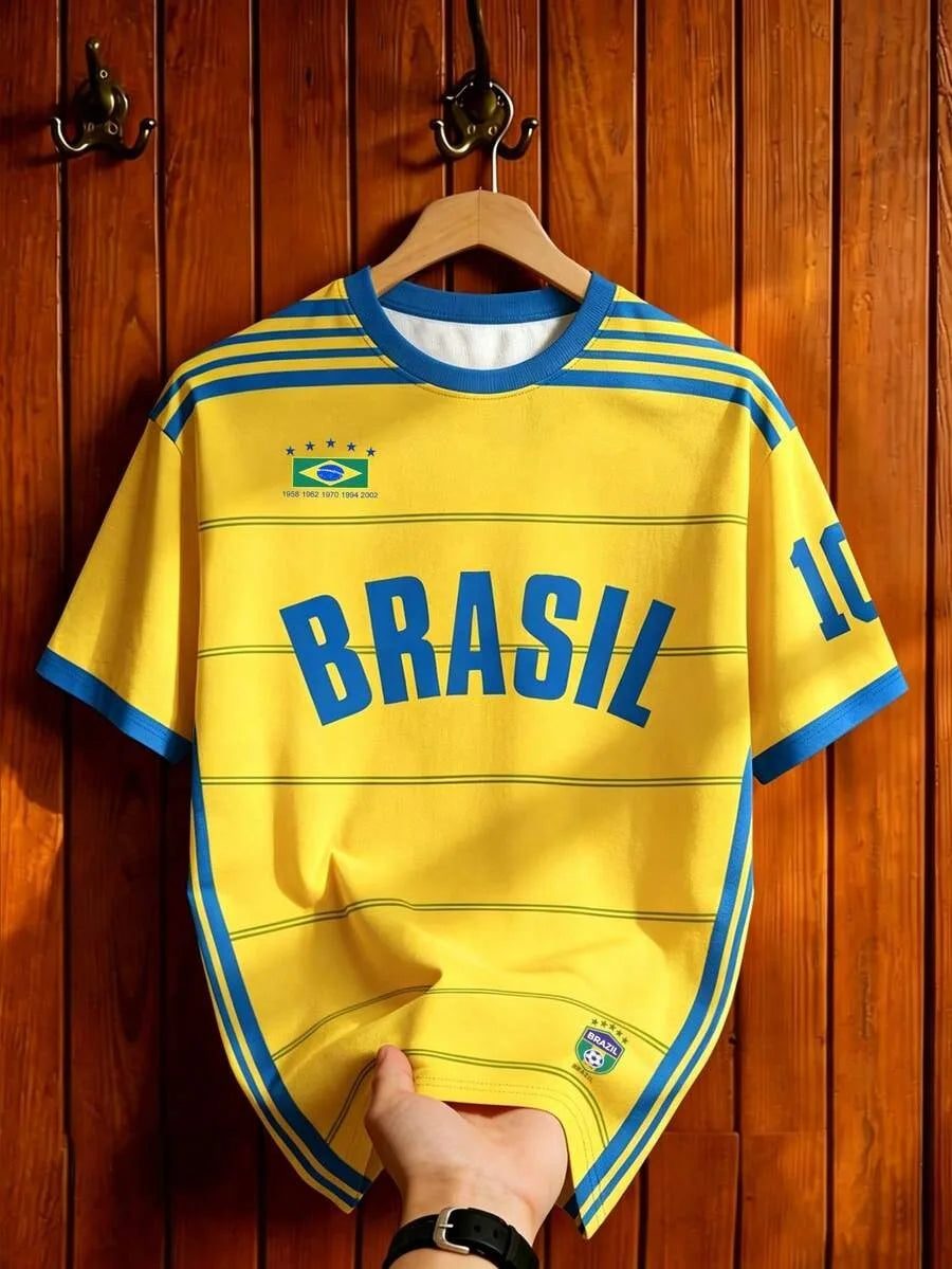 🇧🇷 Brazil World Cup 2026 Kids Football Jersey | Breathable Quick-Dry Tee | Boys & Girls