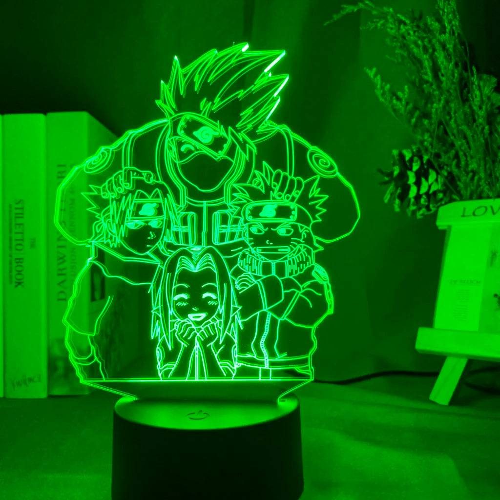 NARUTO Team 7 LED Acrylic Stand – Luminous Night Light Set - View 15 | Kamigami – Naruto Collectibles