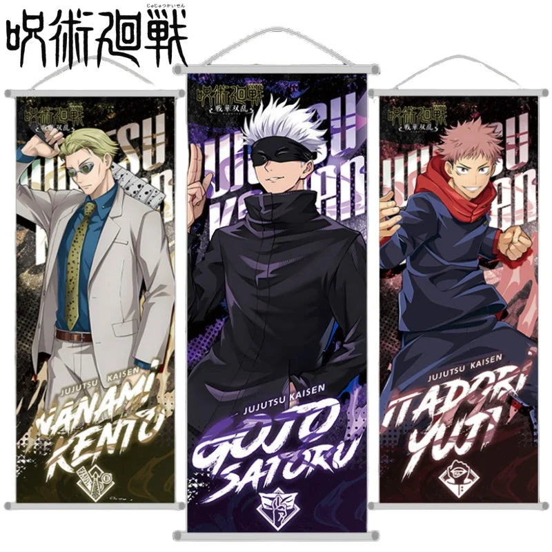 JUJUTSU KAISEN Gojo Satoru Hanging Scroll – Iconic Wall Decor - Detail View | Kamigami – Jujutsu Kaisen Collectibles