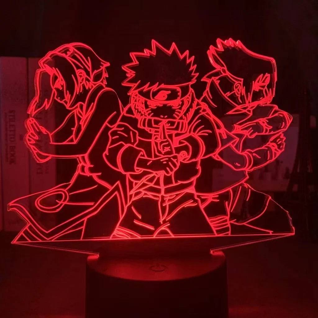 NARUTO Team 7 LED Acrylic Stand – Luminous Night Light Set - View 20 | Kamigami – Naruto Collectibles