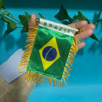 🇧🇷 Brazil Football Scarf Flag 14x130cm | Double-Printed Satin Banner | World Cup 2026 Fan Essential