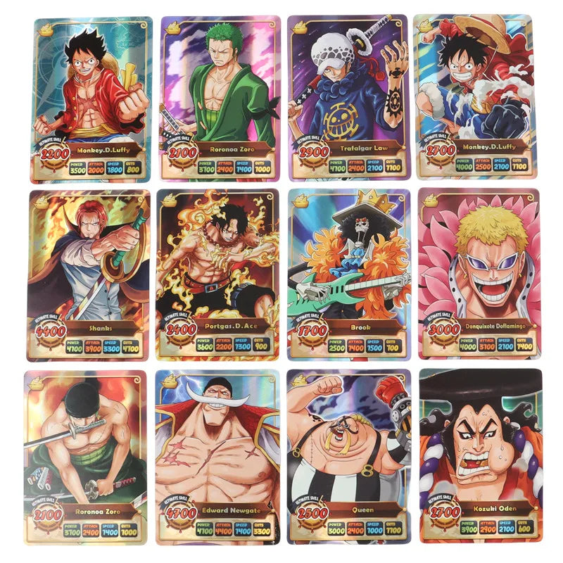 ONE PIECE Luffy & Shanks Card Collection – 50Pcs English Holographic - Side View | Kamigami – One Piece Collectibles