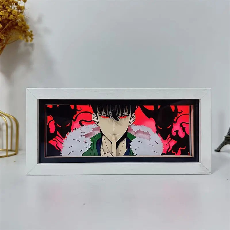 SOLO LEVELING Paper Cut Shadow Box – RGB LED Light Display - Close-Up | Kamigami – Solo Leveling Collectibles