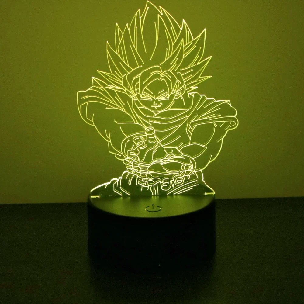 DRAGON BALL Z 3D LED Lamp – Goku, Vegeta & Gohan Super Saiyan Night Light - Close-Up | Kamigami – Dragon Ball Collectibles