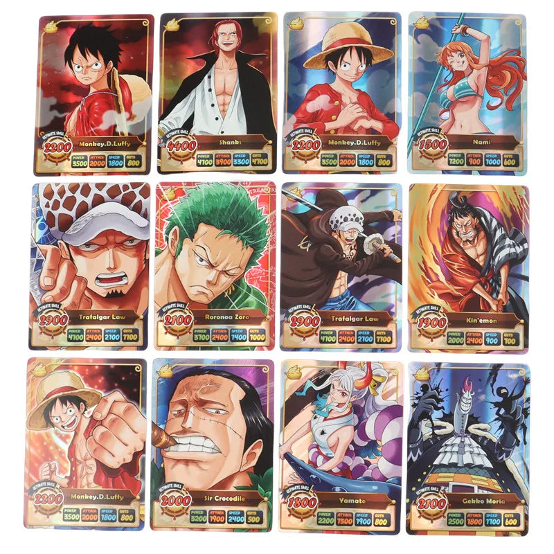 ONE PIECE Luffy & Shanks Card Collection – 50Pcs English Holographic - Back View | Kamigami – One Piece Collectibles