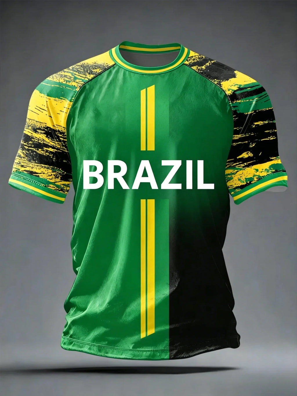 🇧🇷 Brazil Football T-Shirt 2026 | 3D Print Crew Neck Tee | Men's Samba Style World Cup Jersey