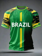 🇧🇷 Brazil Football T-Shirt 2026 | 3D Print Crew Neck Tee | Men's Samba Style World Cup Jersey