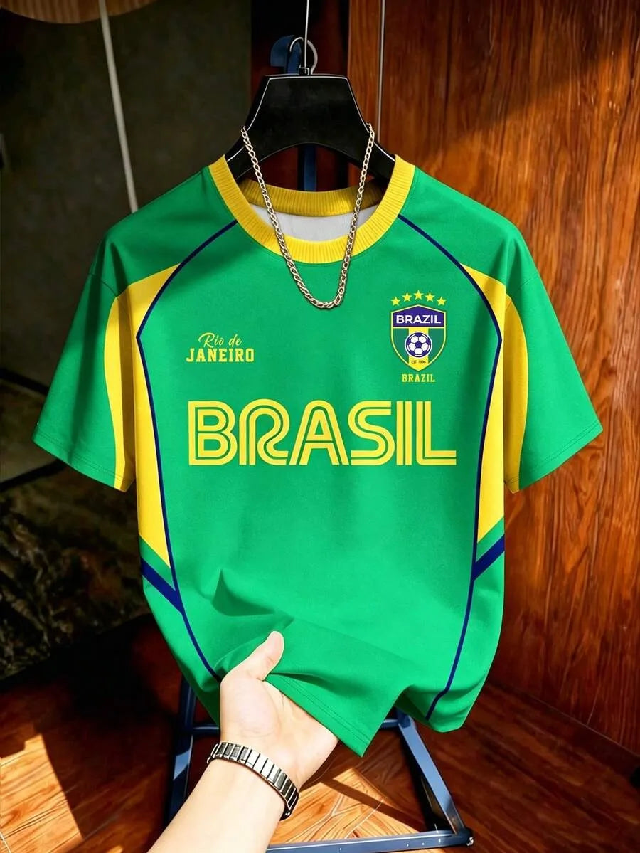 🇧🇷 Brazil World Cup 2026 Kids Football Jersey | Breathable Quick-Dry Tee | Boys & Girls