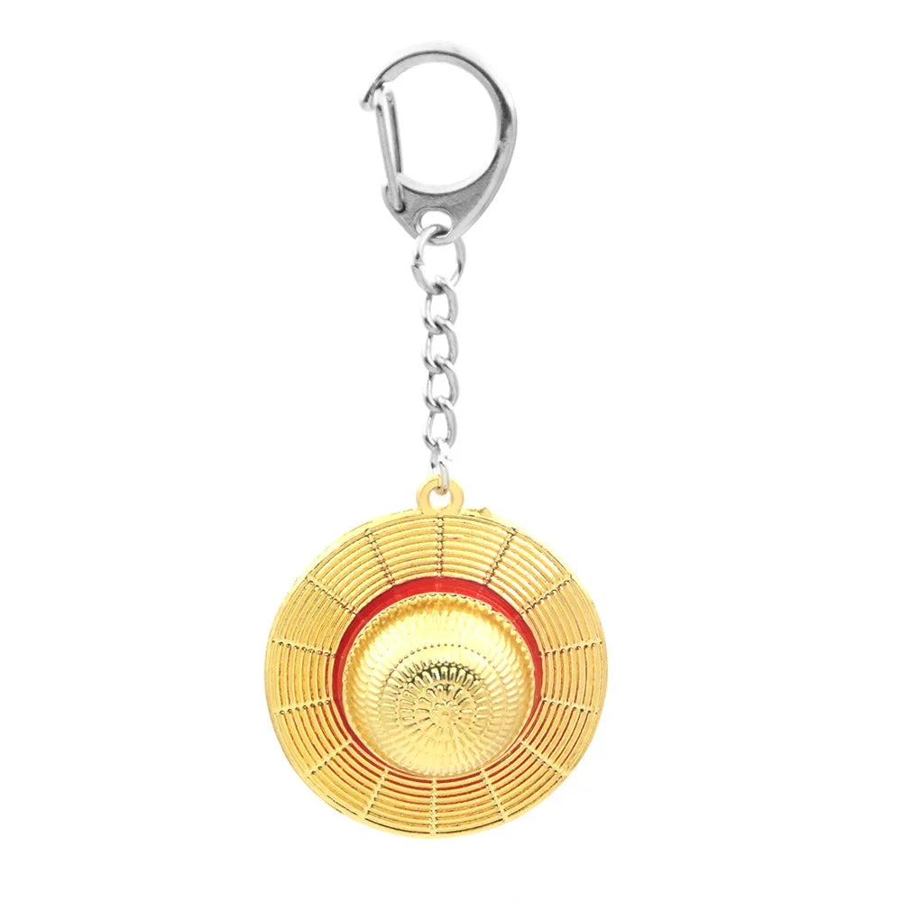 ONE PIECE Straw Hat Keychain – Metal Pendant for Collectors - Angle View | Kamigami – One Piece Collectibles