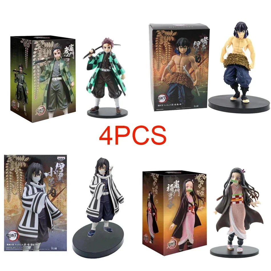 DEMON SLAYER Kamado Tanjirou & Nezuko 4PCS Figures – 's Set - Full View | Kamigami – Demon Slayer Collectibles