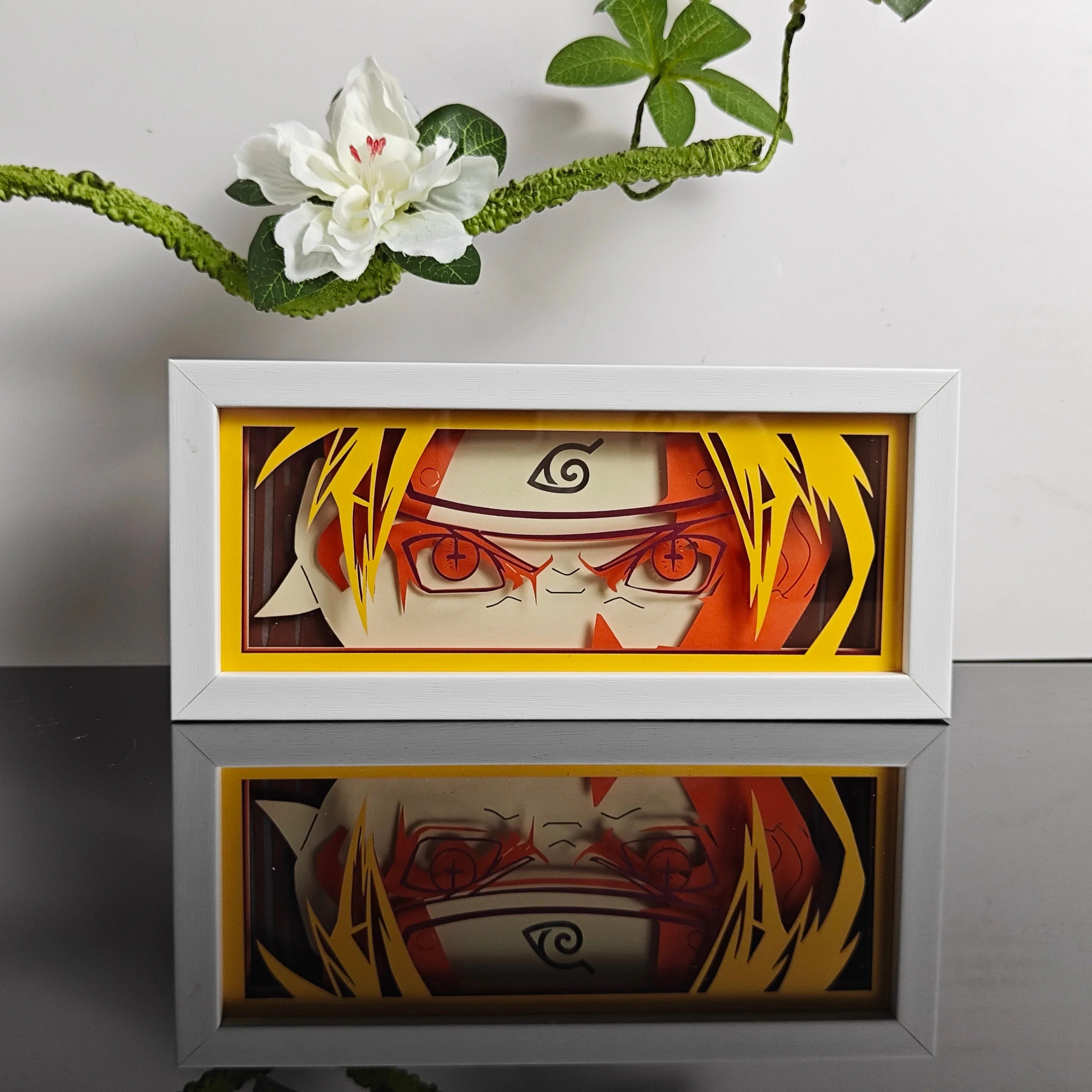 Anime Paper Cut Shadow Light Box – LED Night Lamp for Collectors - Side View | Kamigami